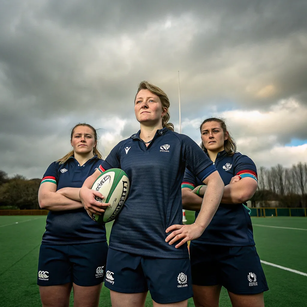 Emily Carter with her rugby teammates