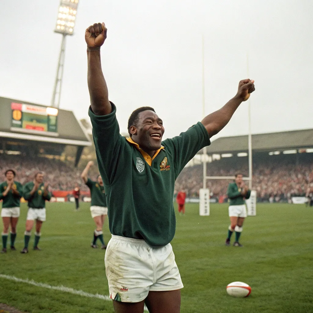 John Thompson celebrating a rugby victory